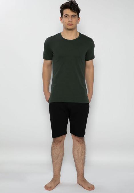 Pijama Bumbac & Moda bărbați,culoare Kaki -Negru– Engros